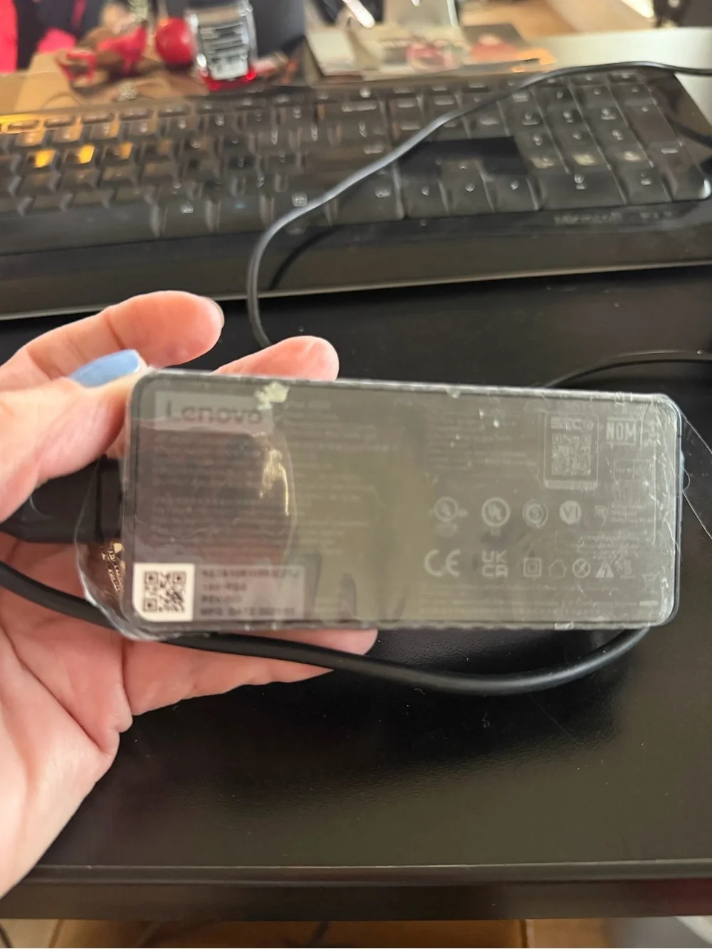Lenovo Black Laptop Charger with Cable